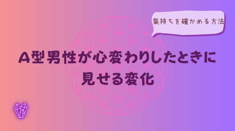 A型男性が心変わりしたときに見せる変化と氣持ちを確かめる方法をイメージした画像